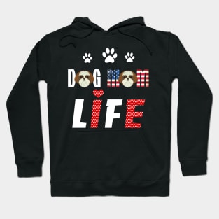 Shih Tzu Mom Life Patriotic America 4Th Of July Hoodie